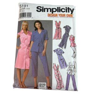 Simplicity 5191 Shirt Dress Tunic Pants Size 8 10 12 14 16 AA UNCUT Factory Fold